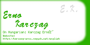 erno karczag business card